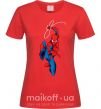 Женская футболка Человек паук с паутиной Красный фото