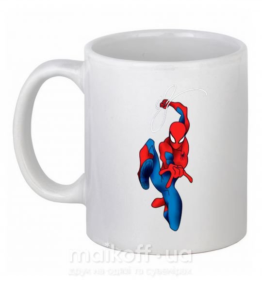 Чашка керамическая Человек паук с паутиной Белый фото