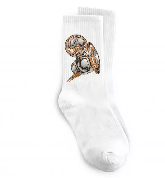 Шкарпетки Капітан Америка Щит Марвел Білий фото