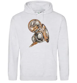 Мужская толстовка (худи) Капітан Америка Щит Марвел Серый меланж фото