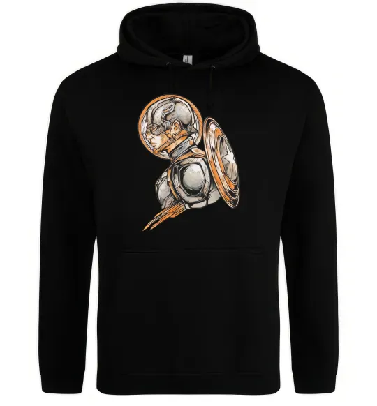 Жіноча толстовка (худі) Капітан Америка Щит Марвел Чорний фото