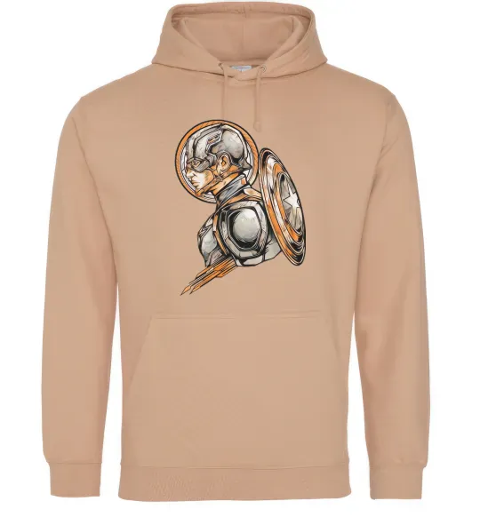 Жіноча толстовка (худі) Капітан Америка Щит Марвел Пісочний фото