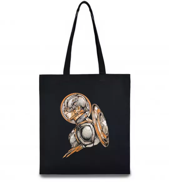 Эко-сумка Капітан Америка Щит Марвел Черный фото