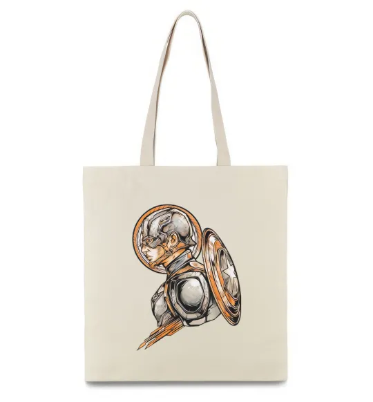 Эко-сумка Капітан Америка Щит Марвел Бежевый фото