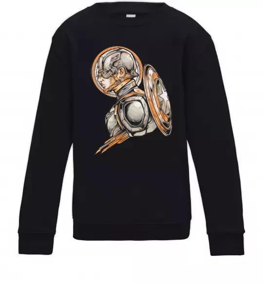 Детский Свитшот Капітан Америка Щит Марвел Черный фото