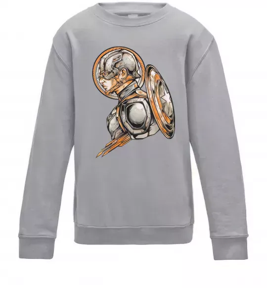 Детский Свитшот Капітан Америка Щит Марвел Серый меланж фото