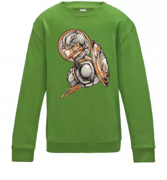 Детский Свитшот Капітан Америка Щит Марвел Лаймовый фото