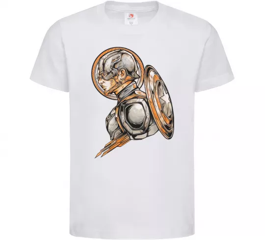 Дитяча футболка Капітан Америка Щит Марвел Білий фото