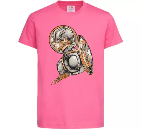 Дитяча футболка Капітан Америка Щит Марвел Яскраво-рожевий фото