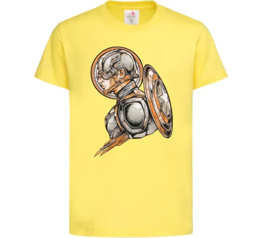 Дитяча футболка Капітан Америка Щит Марвел Лимонний фото