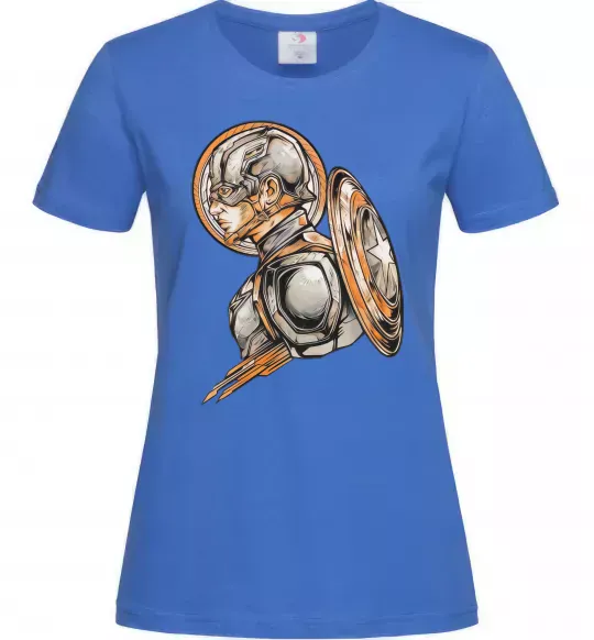 Жіноча футболка Капітан Америка Щит Марвел Яскраво-синій фото