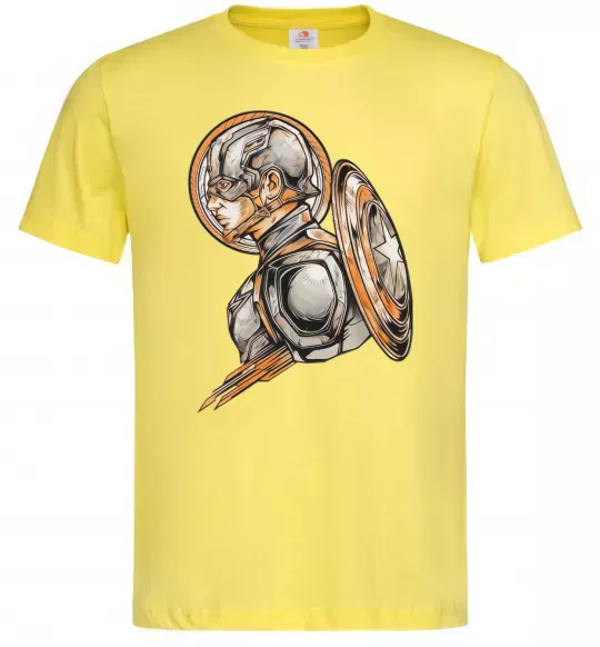 Мужская футболка Капітан Америка Щит Марвел Лимонный фото
