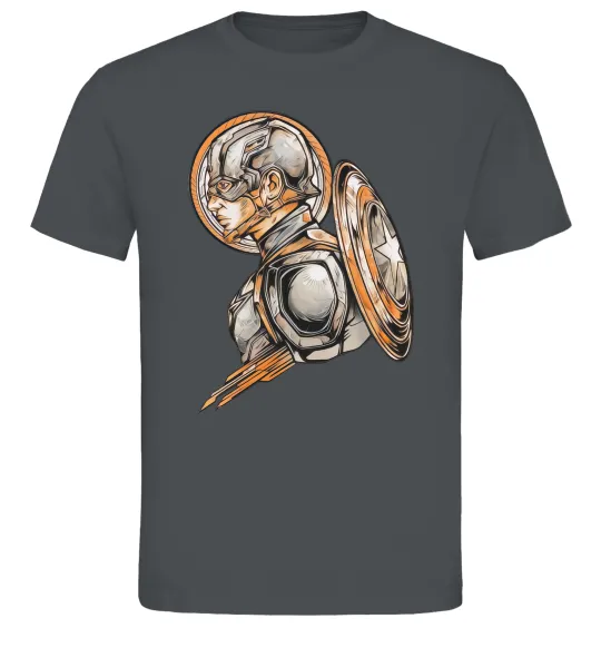 Мужская футболка Капітан Америка Щит Марвел Графит фото