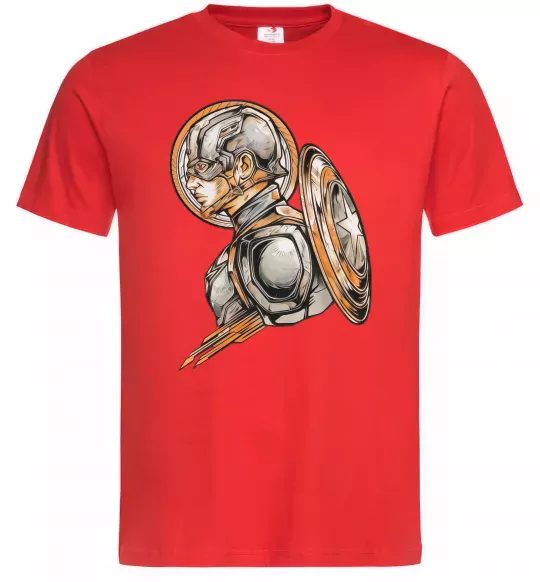 Мужская футболка Капітан Америка Щит Марвел Красный фото