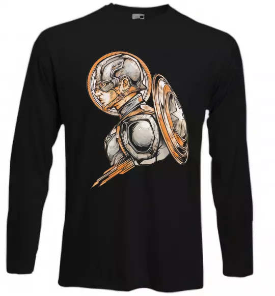 Лонгслив Капітан Америка Щит Марвел Черный фото