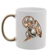 Чашка с цветной ручкой Капітан Америка Щит Марвел Золото фото