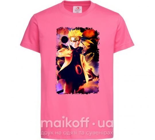 Детская футболка Naruto Kakasi аниме Ярко-розовый фото