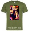 Мужская футболка Naruto Kakasi аниме Оливковый фото