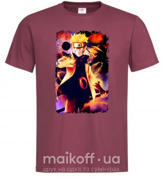 Мужская футболка Naruto Kakasi аниме Бордовый фото