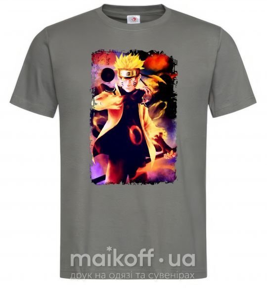 Мужская футболка Naruto Kakasi аниме Графит фото