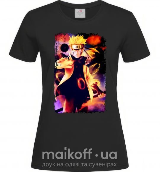 Жіноча футболка Naruto Kakasi аниме Чорний фото