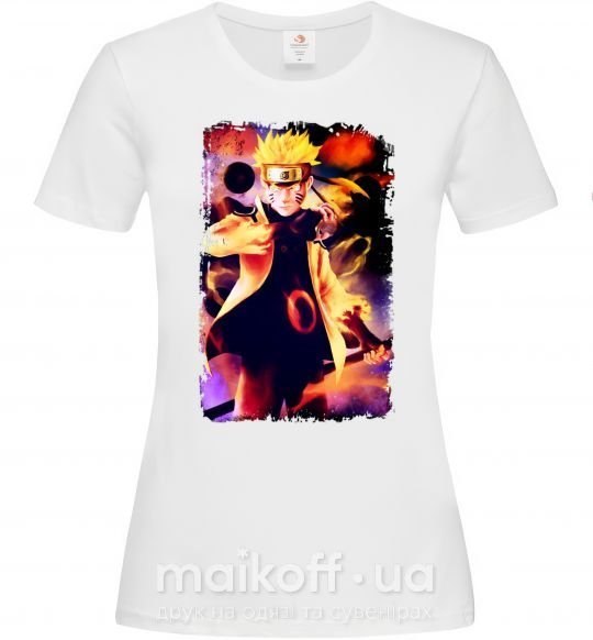 Жіноча футболка Naruto Kakasi аниме Білий фото