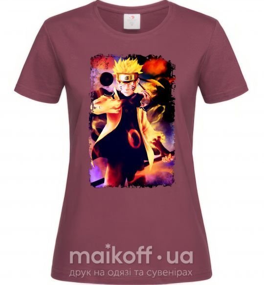 Женская футболка Naruto Kakasi аниме Бордовый фото