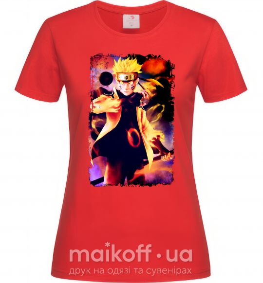 Жіноча футболка Naruto Kakasi аниме Червоний фото