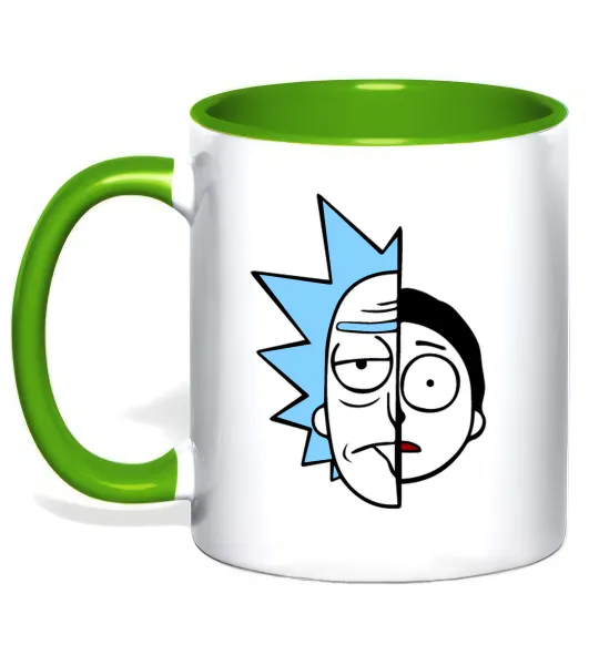 Чашка с цветной ручкой Rick and Morty Лаймовый фото