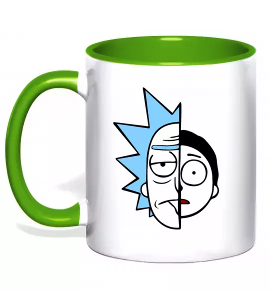 Чашка с цветной ручкой Rick and Morty Зеленый фото