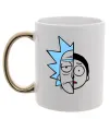 Чашка с цветной ручкой Rick and Morty Золото фото