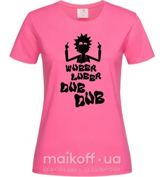 Женская футболка Rick WUBBA LUBBA DUB DUB Ярко-розовый фото