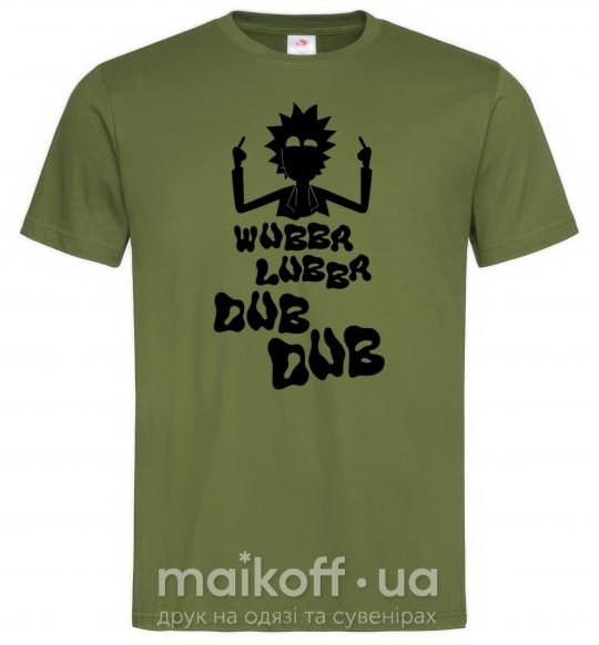 Мужская футболка Rick WUBBA LUBBA DUB DUB Оливковый фото