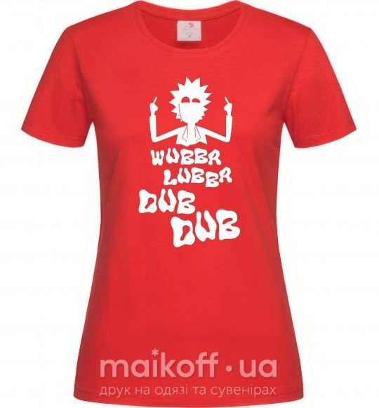 Женская футболка Rick WUBBA LUBBA DUB DUB Красный фото