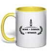 Чашка с цветной ручкой wine dinner winner Солнечно желтый Чашка с цветной ручкой wine dinner winner Солнечно желтый фото