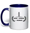 Чашка с цветной ручкой wine dinner winner Глубокий темно-синий Чашка с цветной ручкой wine dinner winner Глубокий темно-синий фото
