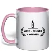 Чашка с цветной ручкой wine dinner winner Нежно розовый Чашка с цветной ручкой wine dinner winner Нежно розовый фото