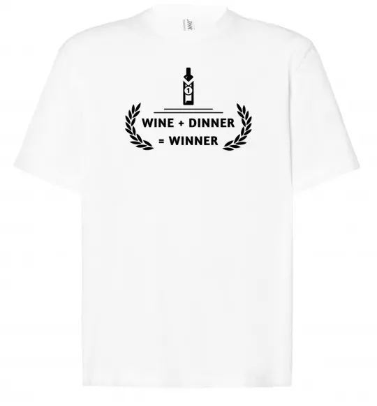 Футболка Оверсайз wine dinner winner Белый фото
