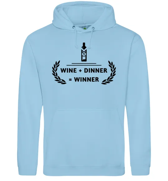 Мужская толстовка (худи) wine dinner winner Голубой фото