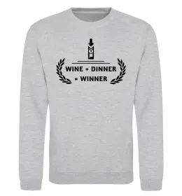 Світшот wine dinner winner Сірий меланж фото