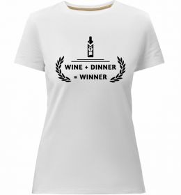 Женская премиум футболка wine dinner winner