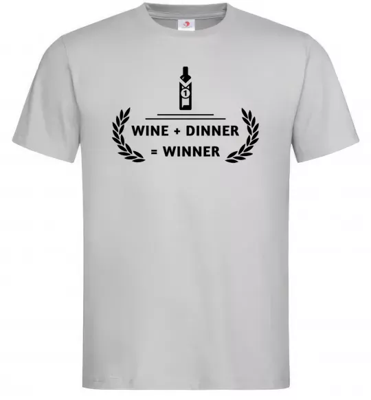 Чоловіча футболка wine dinner winner Сірий фото