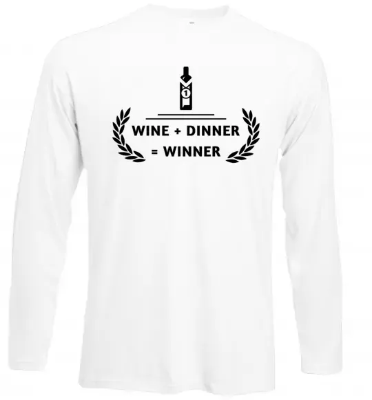 Лонгслив wine dinner winner Белый фото