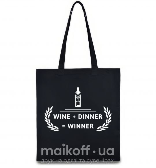 Еко-сумка wine dinner winner Чорний фото