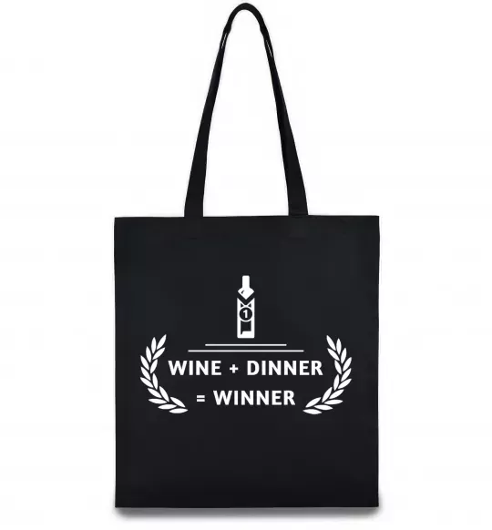 Эко-сумка wine dinner winner Черный фото