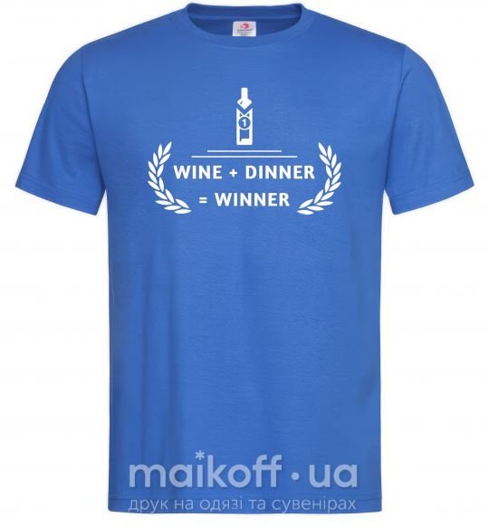 Мужская футболка wine dinner winner Ярко-синий фото