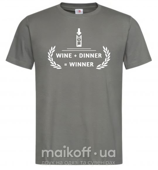 Мужская футболка wine dinner winner Графит фото