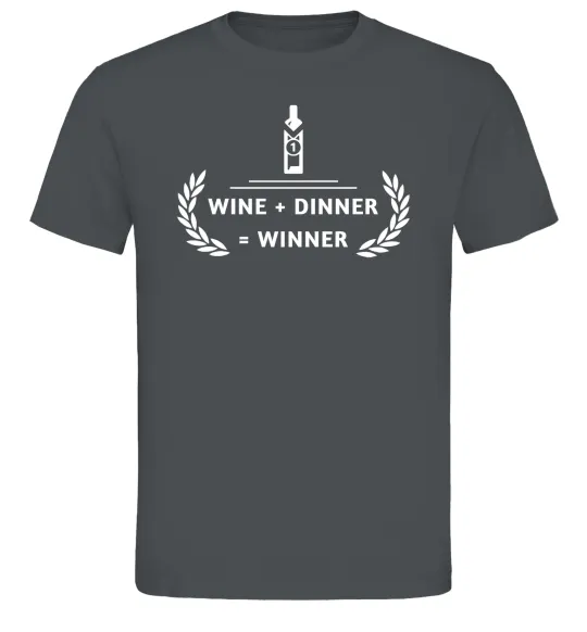 Чоловіча футболка wine dinner winner Графіт фото