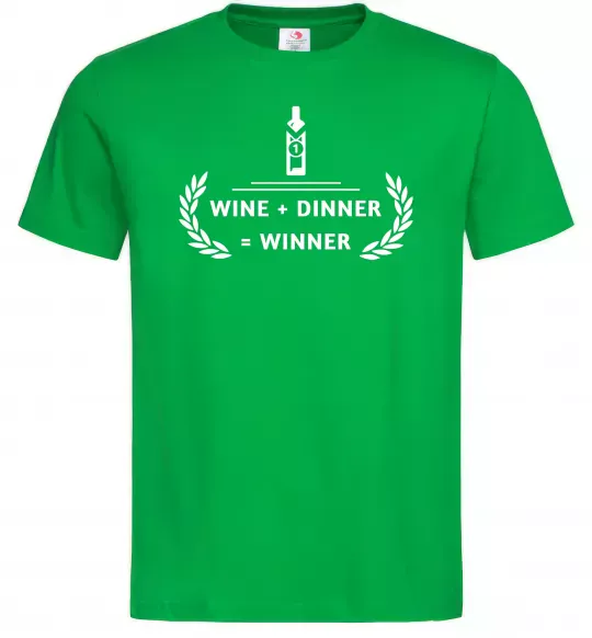 Чоловіча футболка wine dinner winner Зелений фото