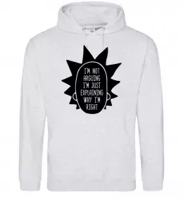 Мужская толстовка (худи) Рік і Морті im not arguing силует Серый меланж фото